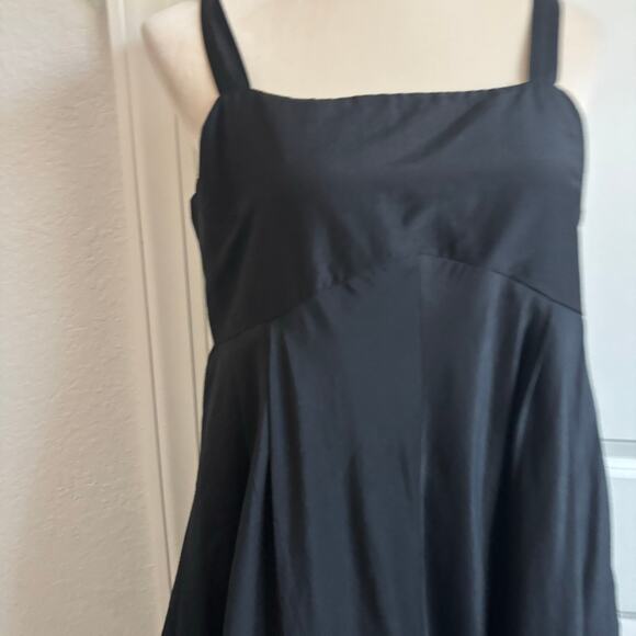 Gap Silk Blend Draped Hem High Low Dress M Smocked Whimsigoth Lagenlook Y2K - Picture 4 of 12